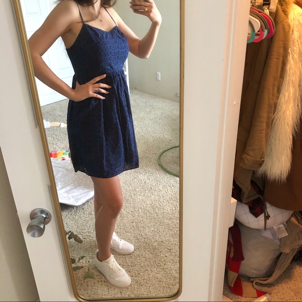 classic navy eyelet sundress